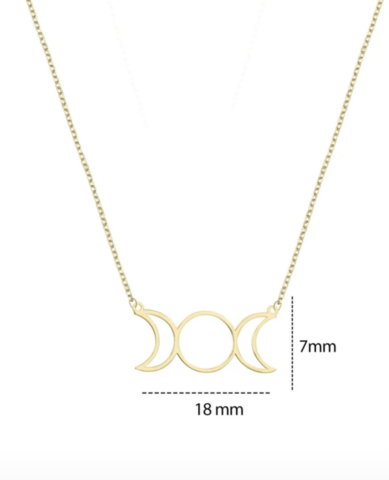 Triple Moon Goddess Necklace