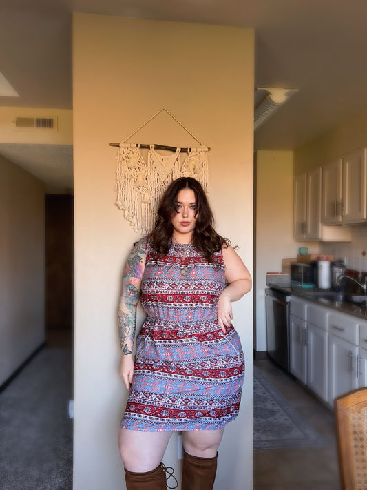 Size 2X | Desert Tapestry Vintage Dress