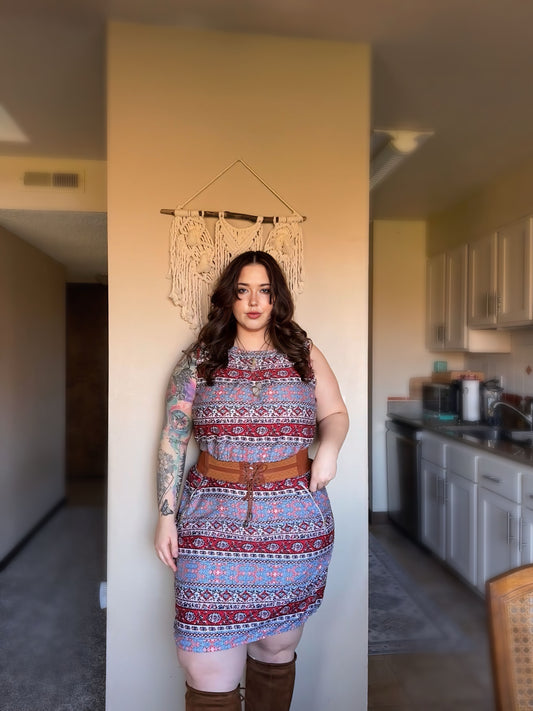 Size 2X | Desert Tapestry Vintage Dress