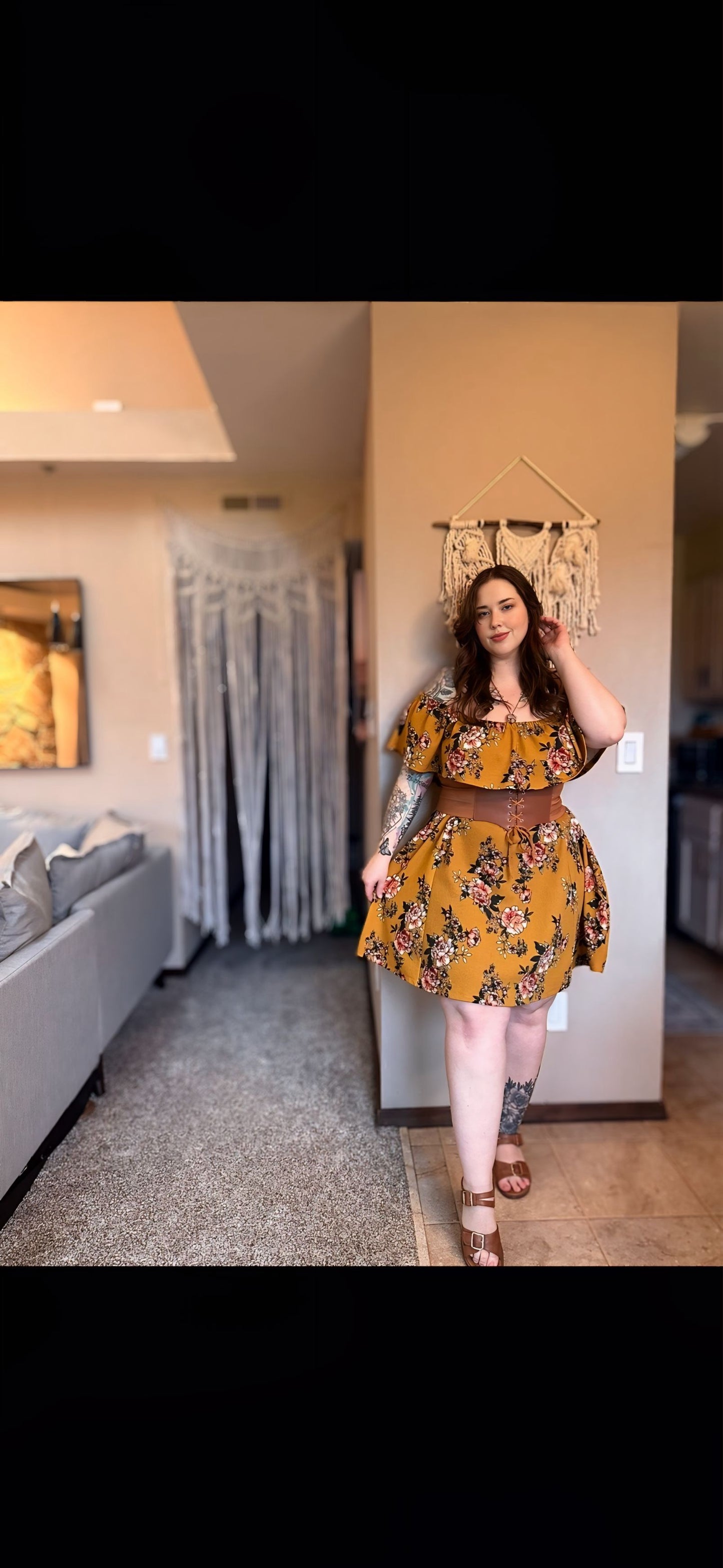 Size 3X | Golden Wildflower Dress