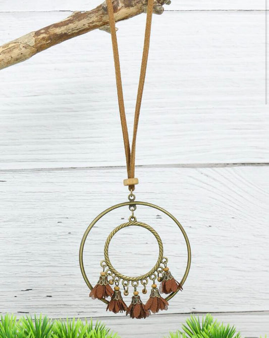 Boho Dreamcatcher Tassel Necklace