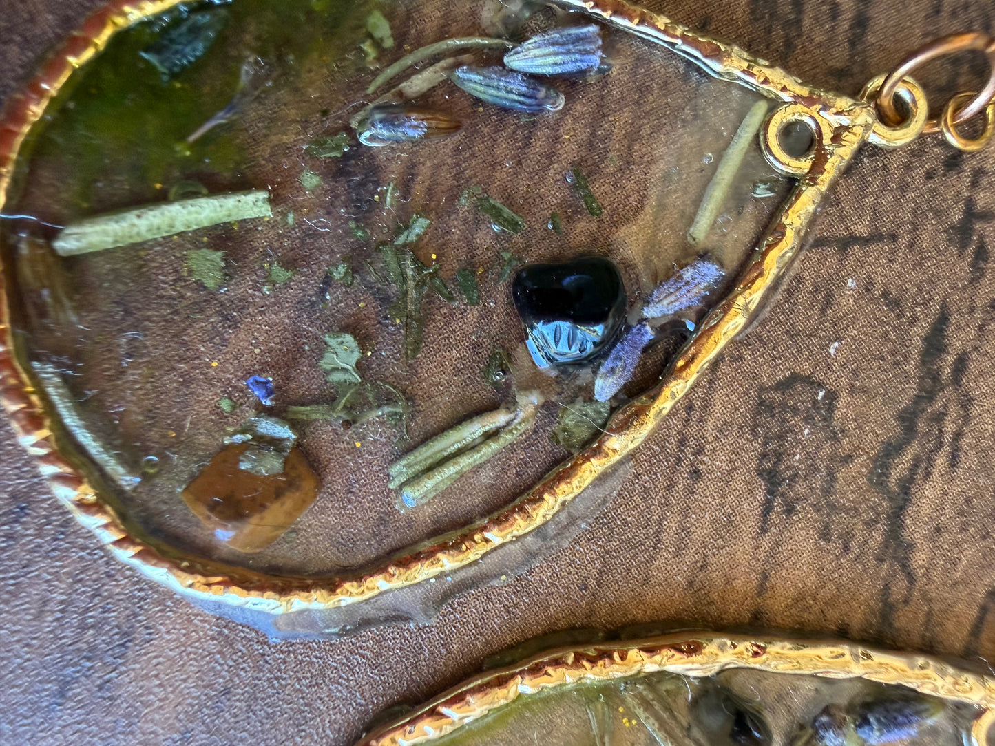Obsidian & Tiger’s Eye , Rosemary Lavender Earrings