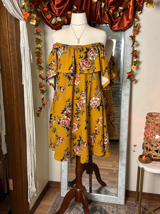 Size 3X | Golden Wildflower Dress