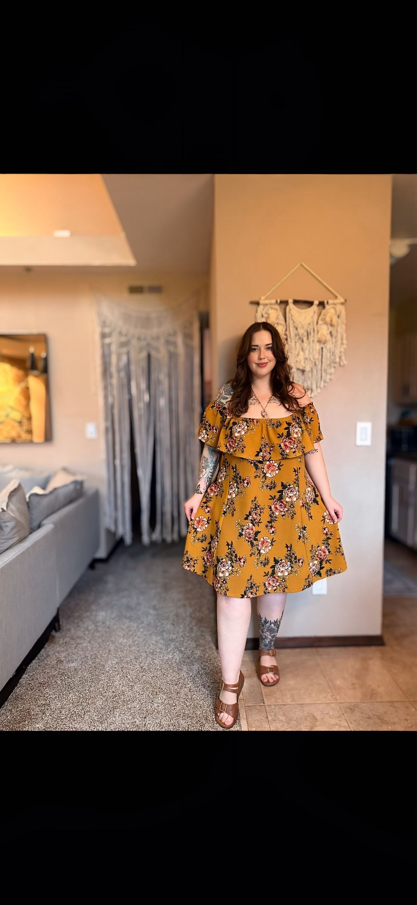 Size 3X | Golden Wildflower Dress