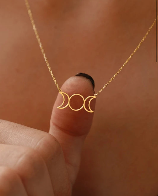 Triple Moon Goddess Necklace
