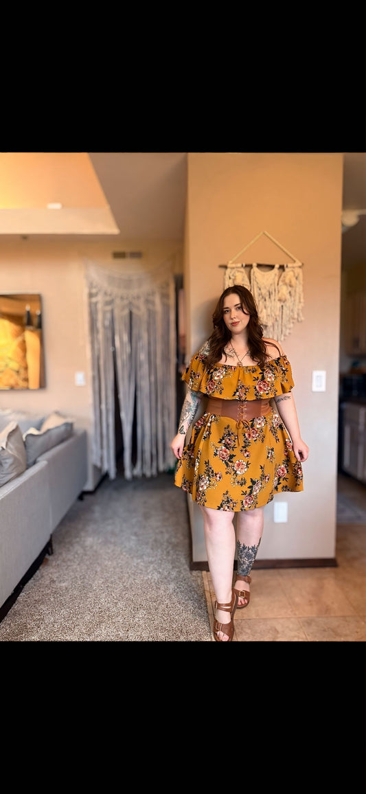 Size 3X | Golden Wildflower Dress